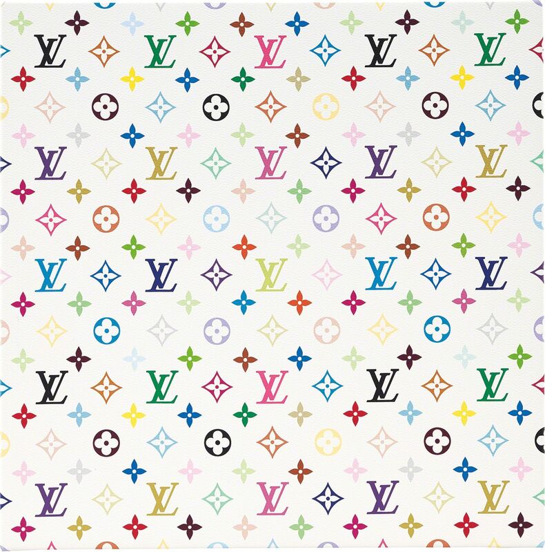 Takashi Murakami, ‘Louis Vuitton Monogram Multicolore - White’, 2007, Print, Screenprint canvas on chassis, Phillips