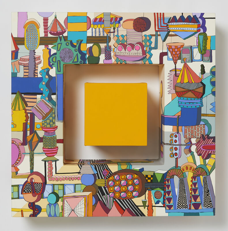 Eunmi Kim, ‘push a button(yellow)’, 2019, Painting, Acrylic, pen on canvas, LEE & BAE