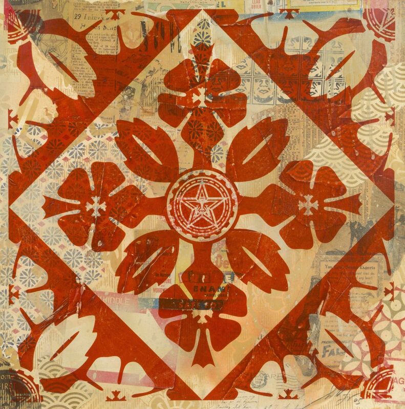 Shepard Fairey, ‘Flowers (Red)’, 2005, Print, HPM on paper, Julien's Auctions