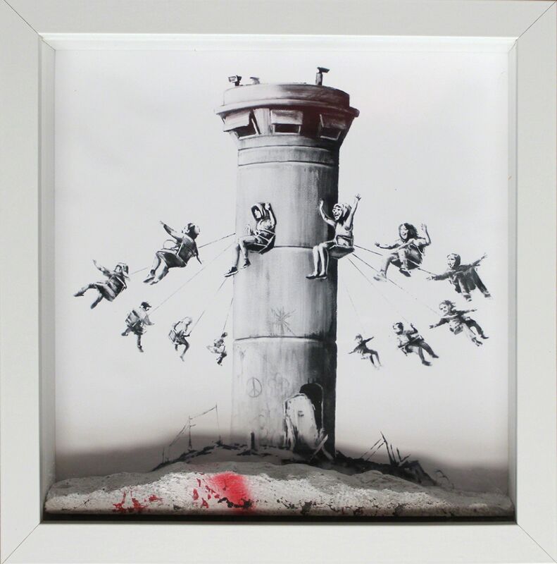 Banksy, ‘Walled Off Hotel Box set’, 2017, Mixed Media, Framed lithograph, concrete, EHC Fine Art Gallery Auction