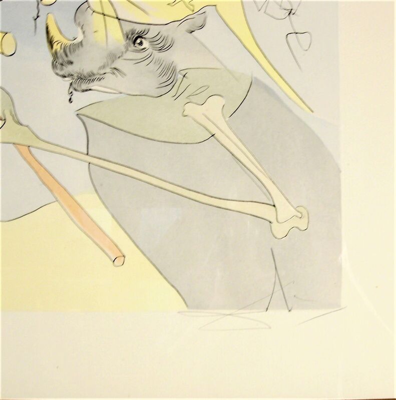 Salvador Dalí, ‘ l'Elephant Et Le Singe De Jupiter’, 1976, Print, Engraving with stencil hand coloring, Joseph Grossman Fine Art Gallery