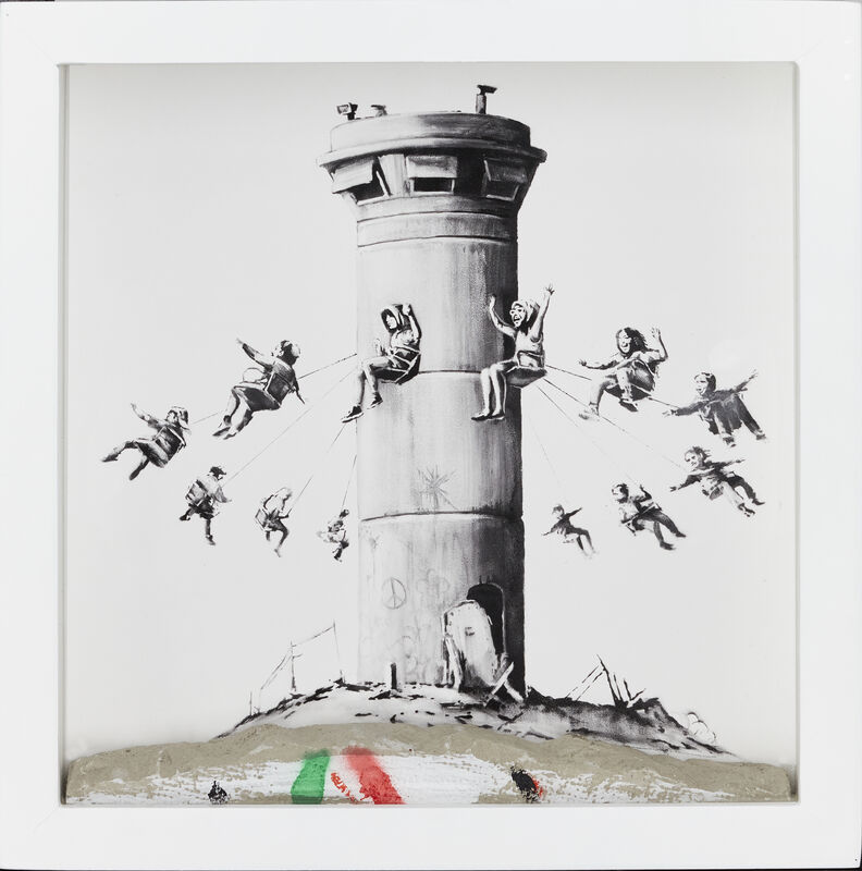 Banksy, ‘Box Set’, 2017, Print, Digital print with piece of concrete wall hand sprayed in colours, Roseberys
