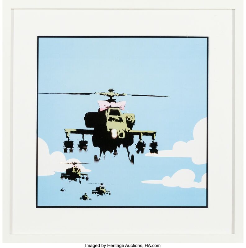 Banksy, ‘Dirty Funker Flat Beat-Happy Choppers (Blue and Yellow)’, 2009, Print, Offset lithographs on record sleeves with vinyl records, Heritage Auctions