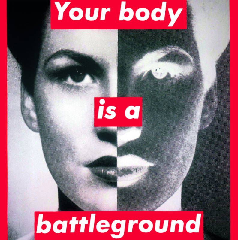 Barbara Kruger, ‘Untitled (Your body is a battleground)’, 1989, Photography, Photographic silkscreen on vinyl, The Broad