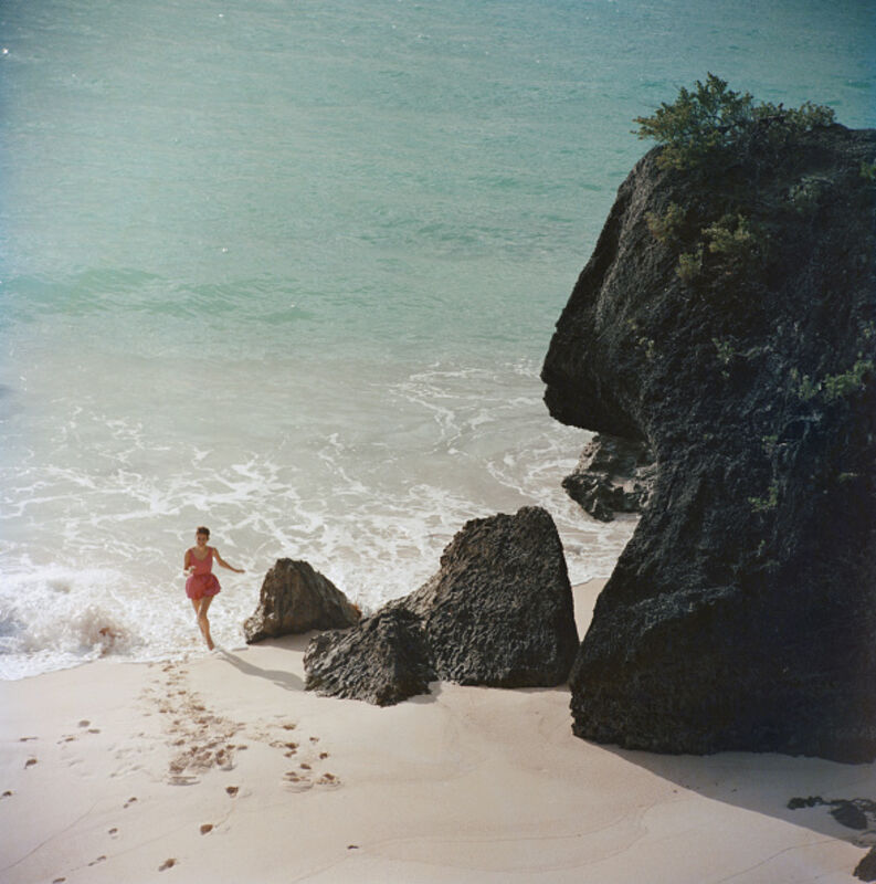 Slim Aarons, ‘Bermuda Beach: A woman on a beach in Bermuda’, 1957, Photography, C-Print, Staley-Wise Gallery