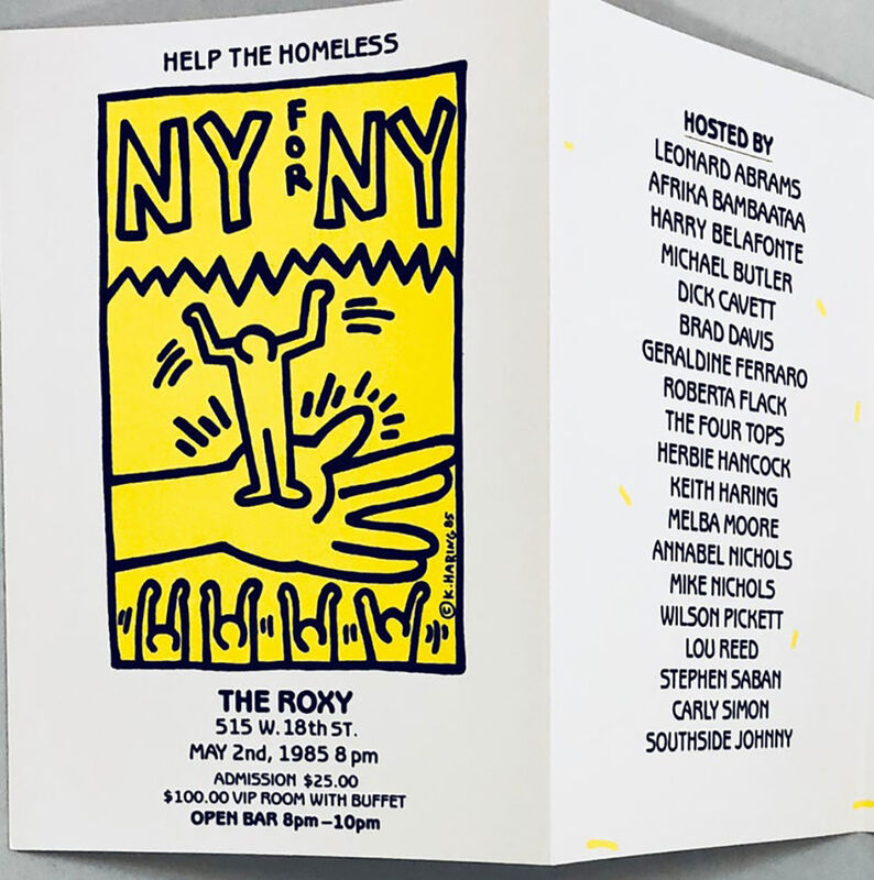 Keith Haring, ‘Keith Haring illustrated 1985 announcement (Keith Haring 'NY for NY')’, 1985, Ephemera or Merchandise, Off-set print, Lot 180