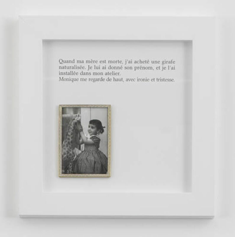 Sophie Calle, ‘La Girafe / The Giraffe’, 2012, Photography, Color photograph, aluminum, text, frames, Perrotin