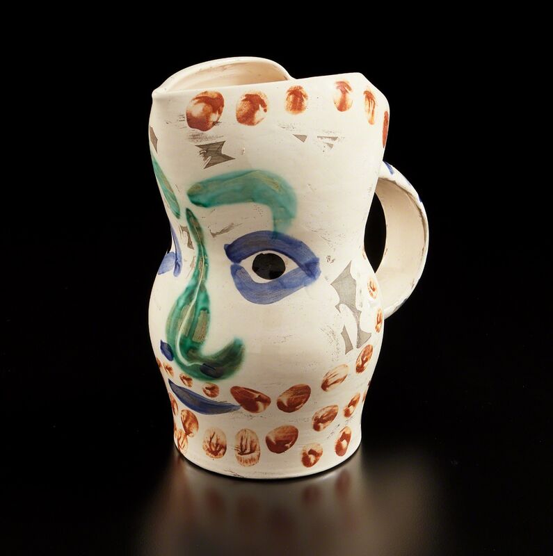 Pablo Picasso, ‘Face with points (Visage aux points)’, 1969, Design/Decorative Art, White earthenware turned pitcher painted in colors, with knife engraving and partial brushed glaze., Phillips