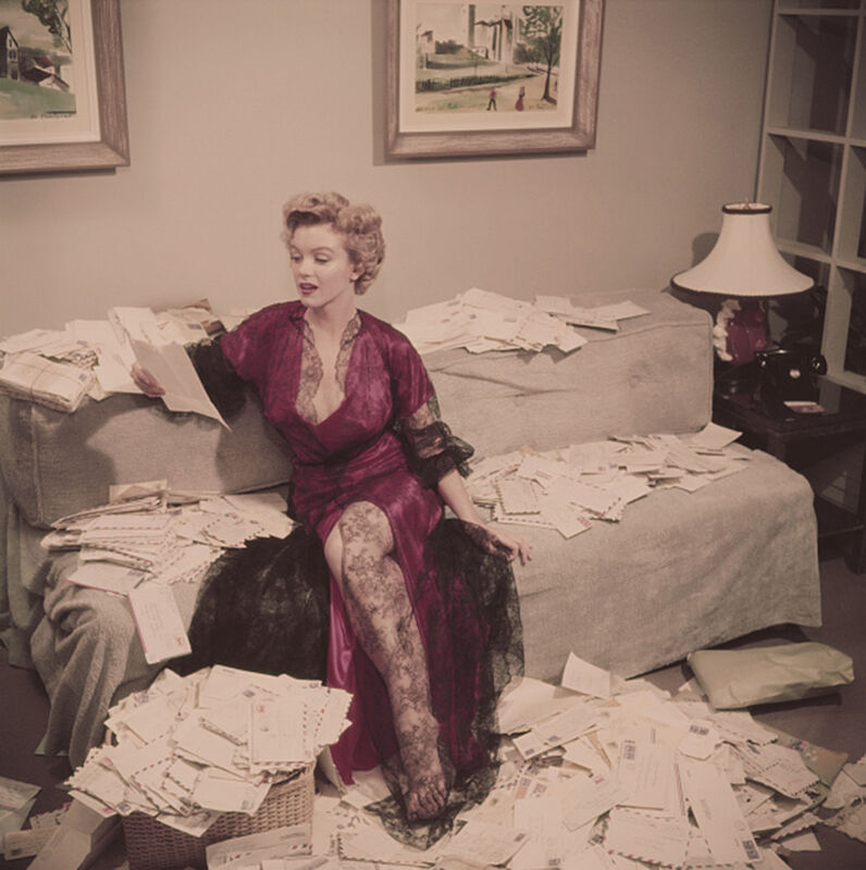 Slim Aarons, ‘Fan Mail, 1952: Marilyn Monroe sorts out her fan mail shortly after her film “The Asphalt Jungle” had been released, Beverly Hills’, 1952, Photography, C-Print, Staley-Wise Gallery