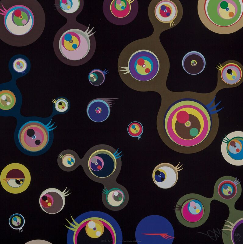 Takashi Murakami, ‘Jellyfish Eyes-Black 3’, 2004, Print, Offset lithograph in colors on satin wove paper, Heritage Auctions