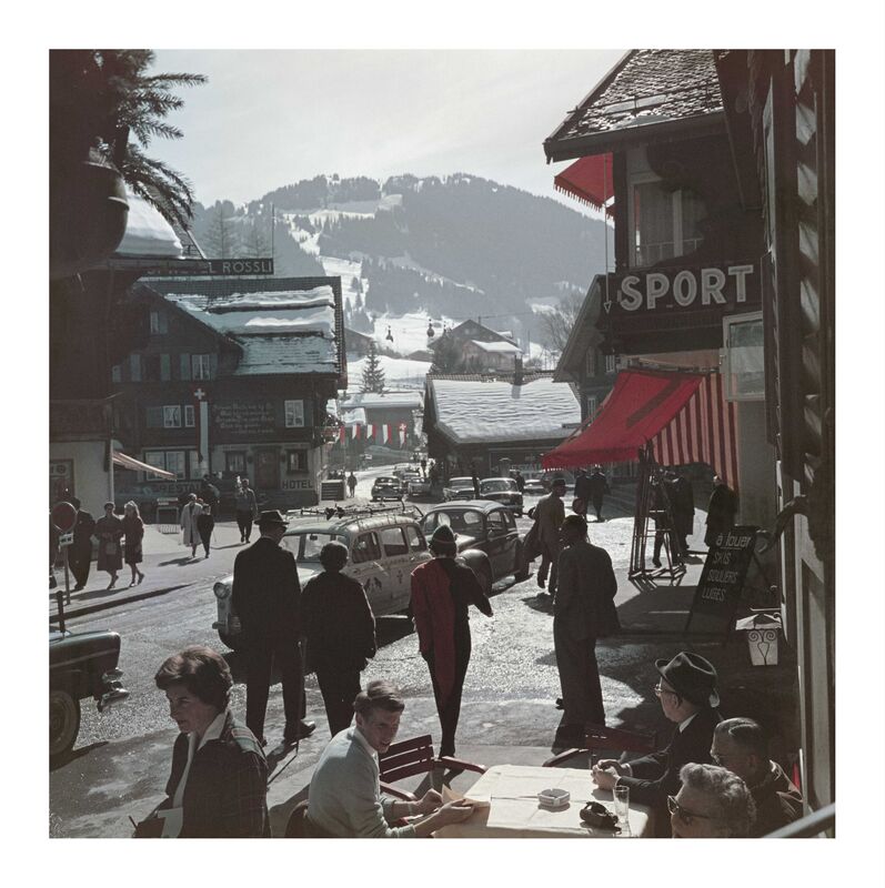Slim Aarons, ‘Gstaad Town Centre, C-Type Print (101 x 101cm)’, ca. 2021, Photography, Photography C Type Print​, Enter Gallery