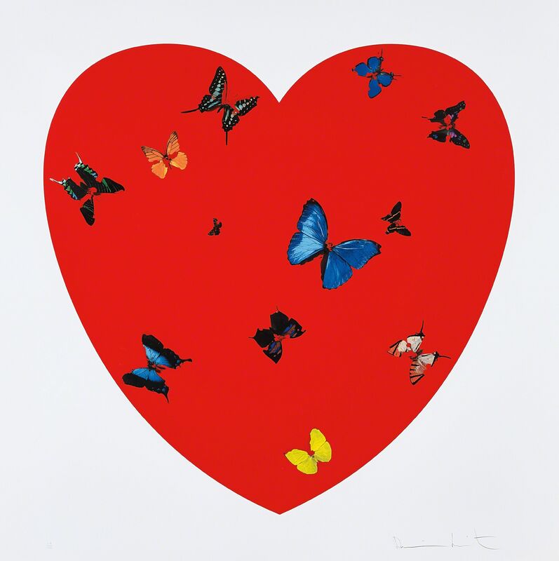 Damien Hirst, ‘All You Need is Love Love Love’, 2009, Print, Screenprint in colours with glaze, on wove paper, with full margins., Phillips