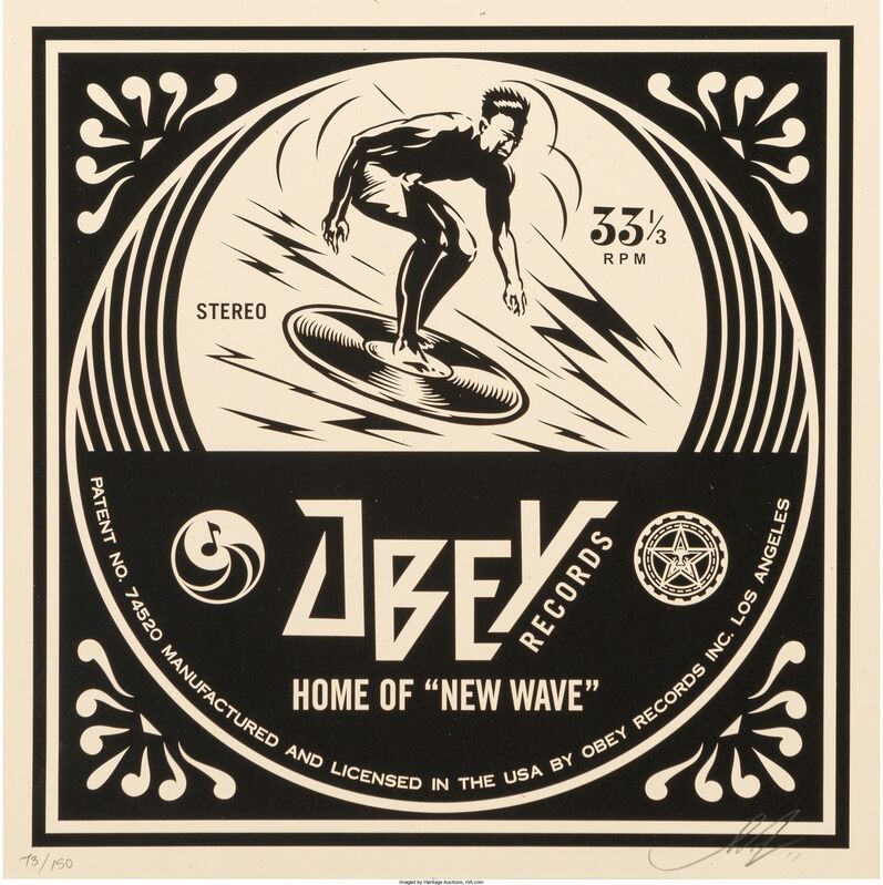 Shepard Fairey, ‘New Wave Surfer Album Cover, from the Dance Floor Riot’, 2011, Print, Screen print, Heritage Auctions