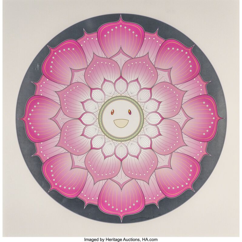 Takashi Murakami, ‘Lotus Flower (Pink and White) (two works)’, 2010, Print, Offset lithographs in colors on satin white paper, Heritage Auctions