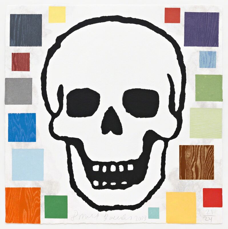 Donald Baechler, ‘Abstract Composition with Skull’, 2009, Print, Woodcut, pigmented linen and cotton pulp in 27 colors, Pace Prints