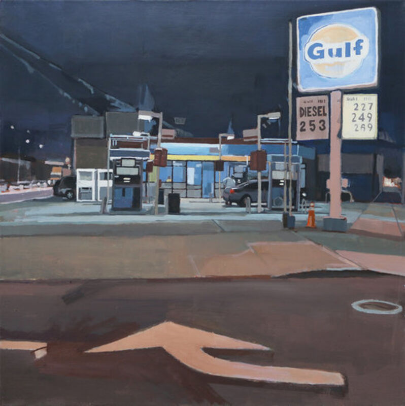 Aaron Hauck, ‘Gas Station with Directions’, 2016, Painting, Oil on canvas, Deep Space Gallery