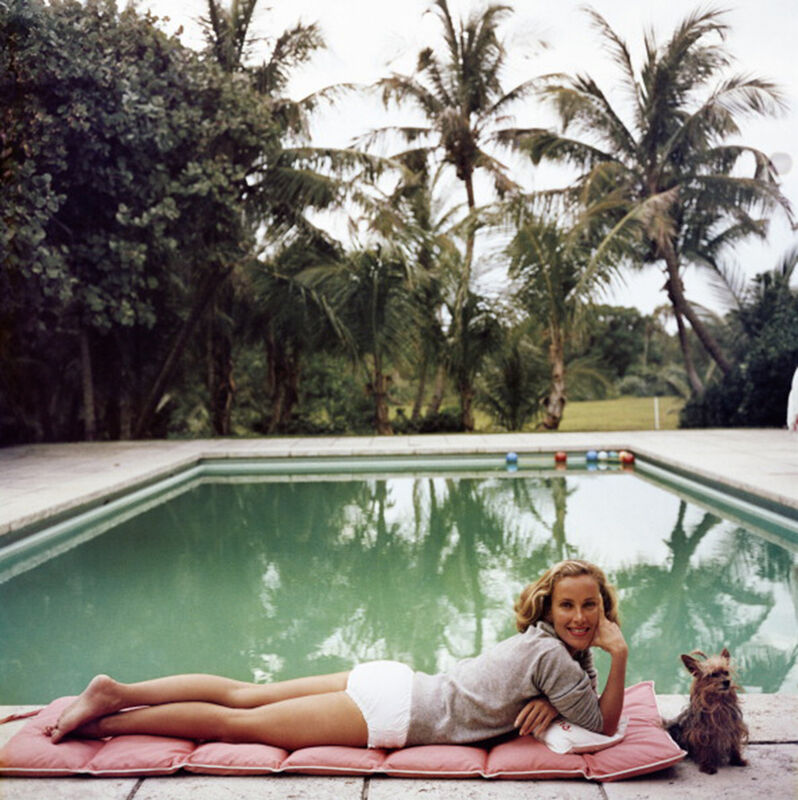 Slim Aarons, ‘Having a Topping Time, 1959: Socialite Alice Topping relaxing poolside in Palm Beach’, 1959, Photography, C-Print, Staley-Wise Gallery