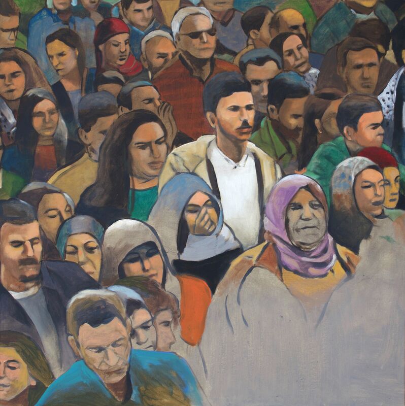Khaled Hourani, ‘Crowd #2’, 2019, Painting, Acrylic on canvas, Zawyeh Gallery