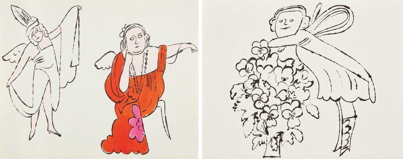 Andy Warhol, ‘In the Bottom of My Garden: two plates’, ca. 1956, Print, Two offset lithographs (one with hand-coloring), on wove paper, the full sheets, Phillips