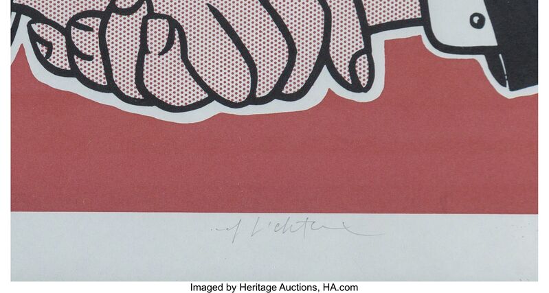 Roy Lichtenstein, ‘Handshake (Castelli mailer)’, 1962, Print, Offset lithograph in colors on paper, Heritage Auctions