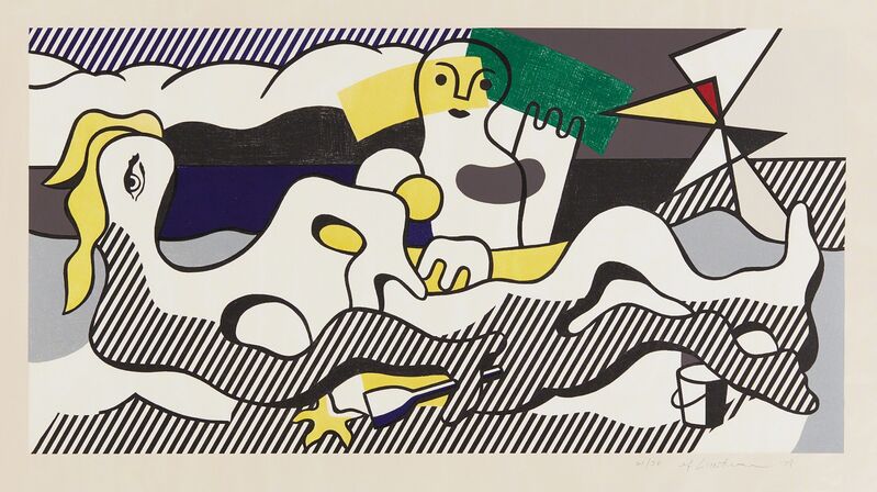 Roy Lichtenstein, ‘At the Beach, from Surrealist series’, 1978, Print, Lithograph in colors, on Arches 88 paper, with full margins, Phillips