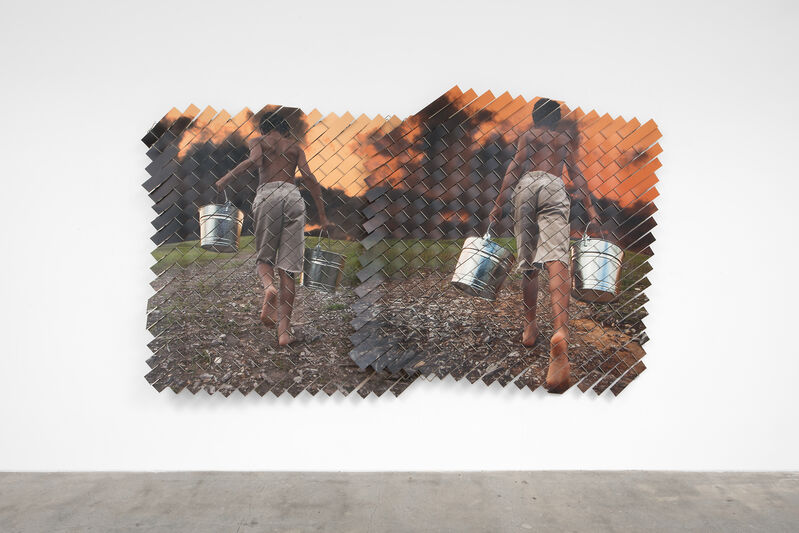 Glen Wilson, ‘Things Fall Apart’, 2021, Photography, Steel, chain link mesh, UV print on synthetic resin, Various Small Fires