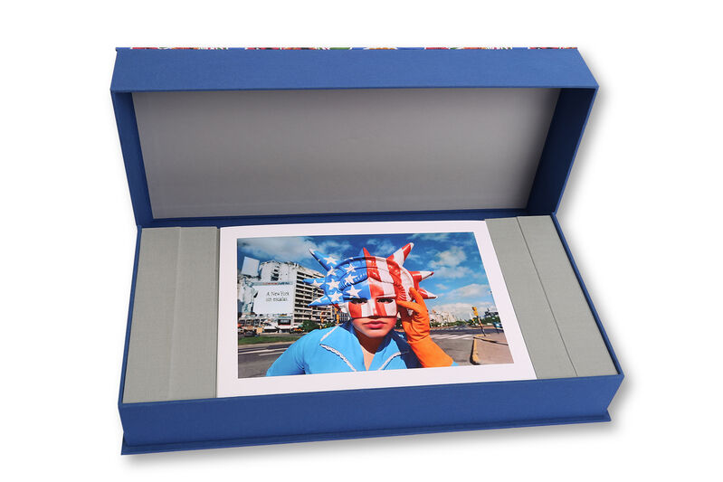 Marcos López, ‘Pop Latino’, 2020, Photography, Clothbound in a clamshell box with cover printed in silkscreen, containing 11 photos numbered and signed by the artist (archival quality digital print) and doll figure representing the artist and his iconic duck, Troconi Letayf & Campbell