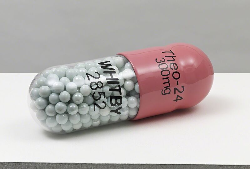 Damien Hirst, ‘Theo-24 300mg WHITBY 2852’, 2014, Sculpture, Polyurethane resin with ink pigment. PETG vacuum formed shell filled with white glass marbles. 2014. Edition of 30. Numbered, signed and dated in the cast., Paul Stolper Gallery
