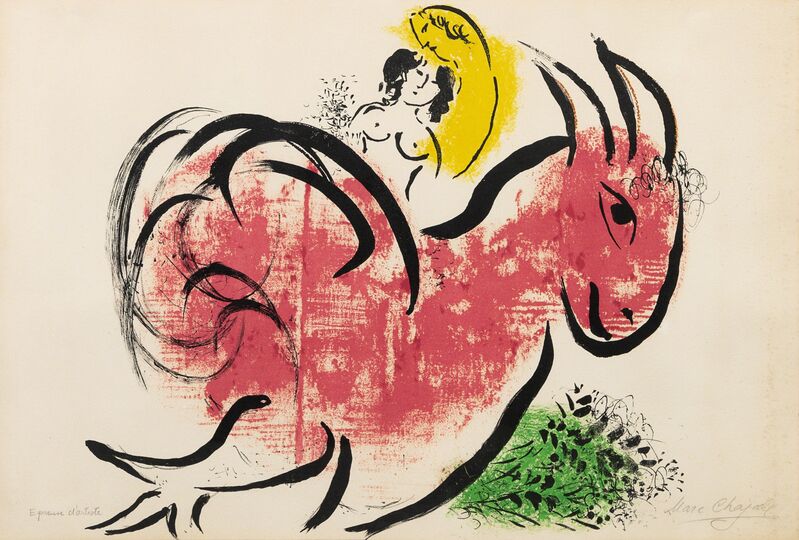 Marc Chagall, ‘Le Coq Rouge from Derrière le Miroir No. 44-45’, 1952, Print, Lithograph, Hindman