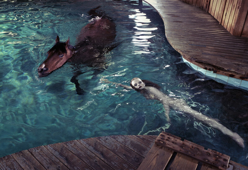 Steven Klein, ‘Girl with Horse in Pool’, 2005, Photography, Archival Pigment Print, Staley-Wise Gallery
