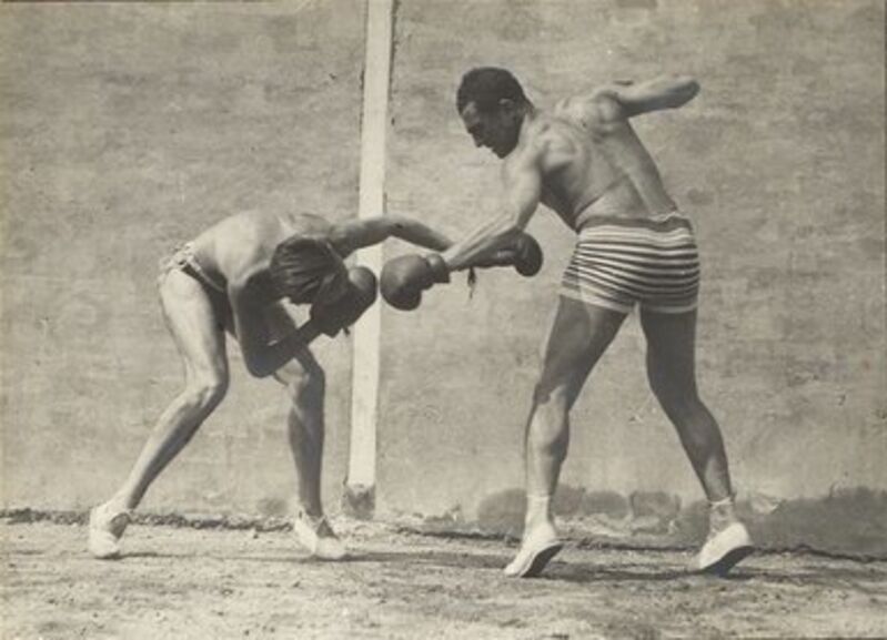 Jacques-Henri Lartigue, ‘Moi et Sala, boxe, Rouzat ’, 1922, Photography, Silver gelatin print, °CLAIRbyKahn Galerie