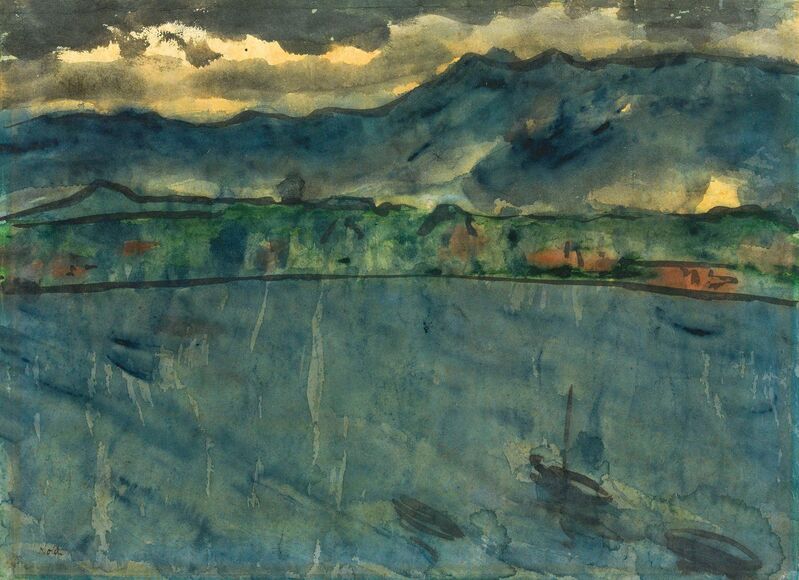 Emil Nolde, ‘Evening mood at the sea’, 1925/30, Drawing, Collage or other Work on Paper, Watercolour and indian ink on laid paper, Galerie Kovacek & Zetter