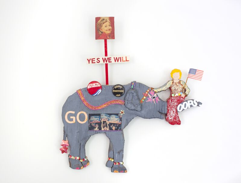 Tommy Thomas, ‘Yes We Will (Hillary)’, Sculpture, Mixed media on wood, VSOP Projects