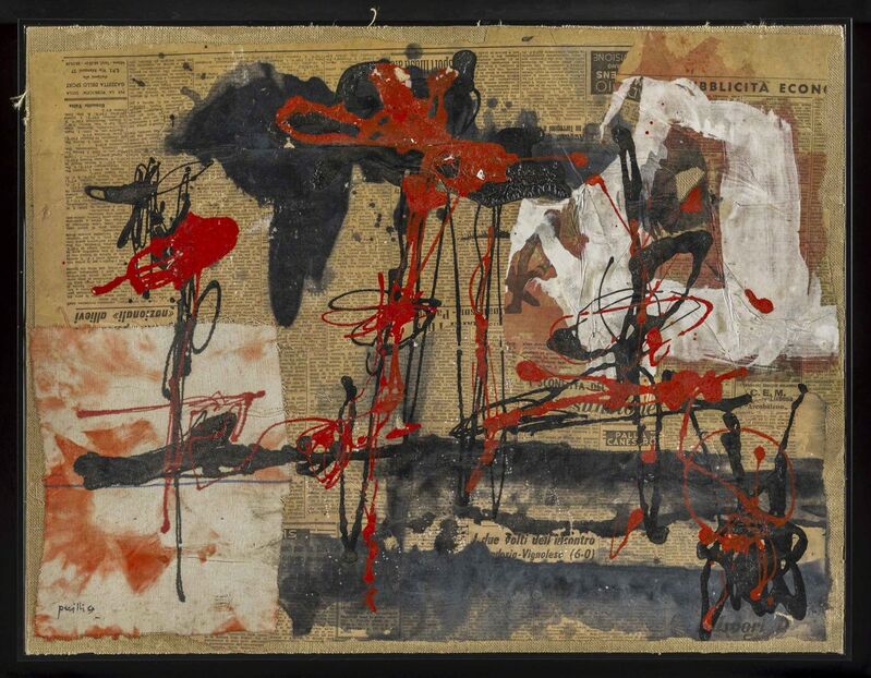 Achille Perilli, ‘Lacrime per l'anarchia’, 1957, Painting, Mixed media on canvas, ArtRite