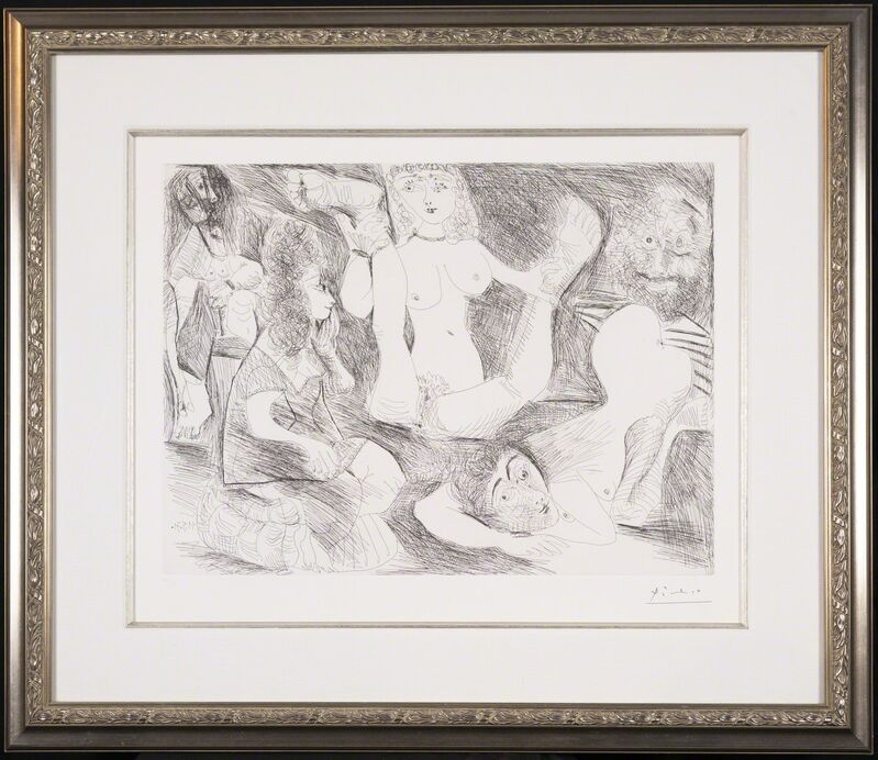 Pablo Picasso, ‘Bain de Minuit, femmes surprises par un marin hilare’, 1971, Print, Etching on Rives BFK, Capsule Gallery Auction