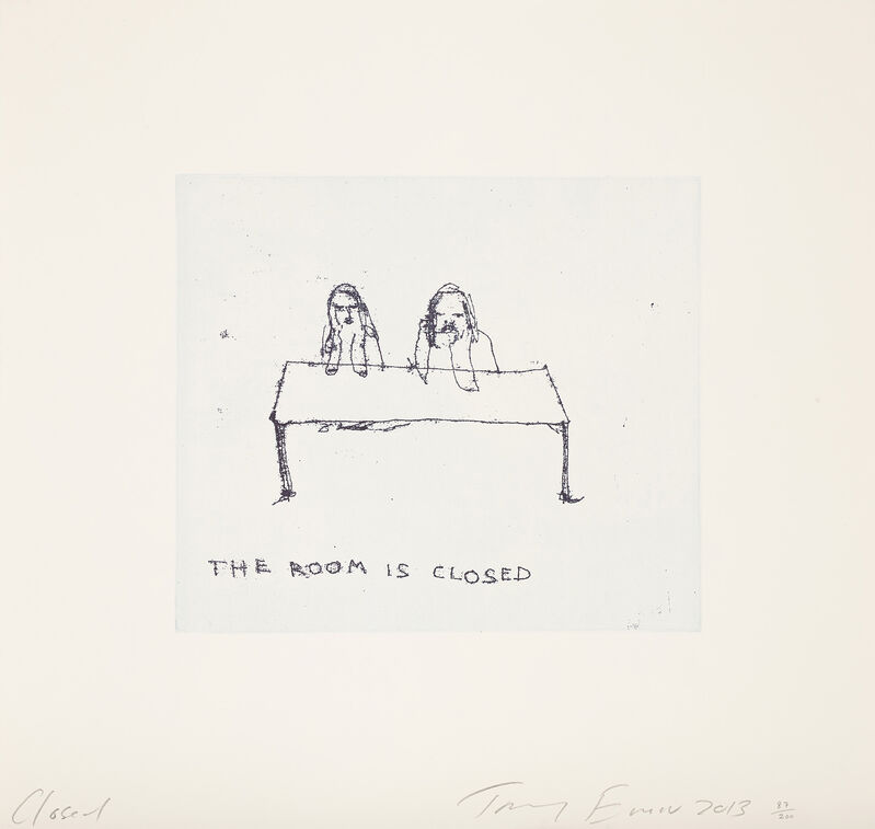 Tracey Emin, ‘Closed’, 2013, Print, Etching in colours, on Somerset paper, with full margins., Phillips