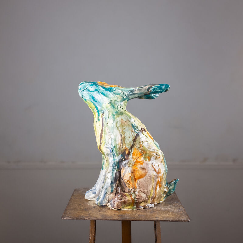 Marina Le Gall, ‘Rabbit looking up’, 2019, Sculpture, Glazed ceramic, Antonine Catzéflis
