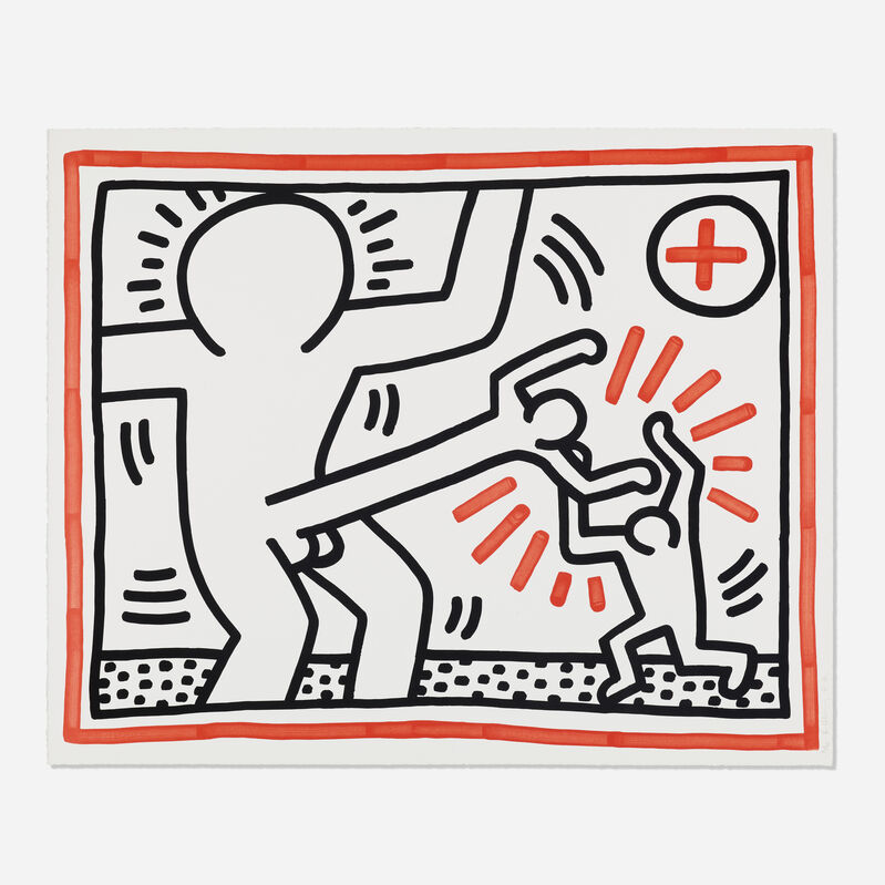Keith Haring, ‘Cockfight (from the Three Lithographs series)’, 1985, Print, Lithograph in colors, Rago/Wright/LAMA