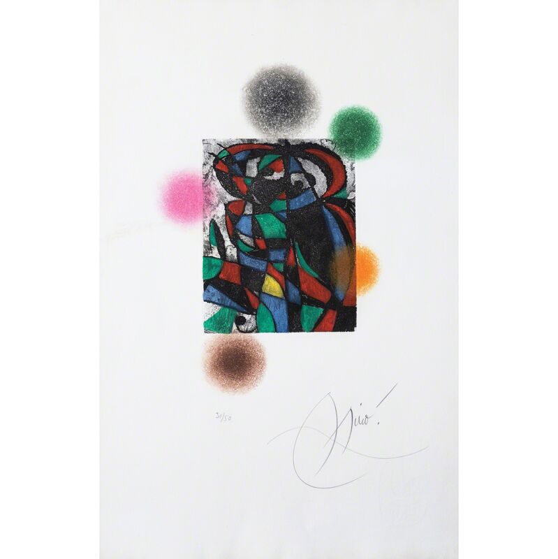 Joan Miró, ‘Arlequin crépusculaire’, 1975, Print, Etching and aquatint in colors on Arches, watermark Maeght, PIASA