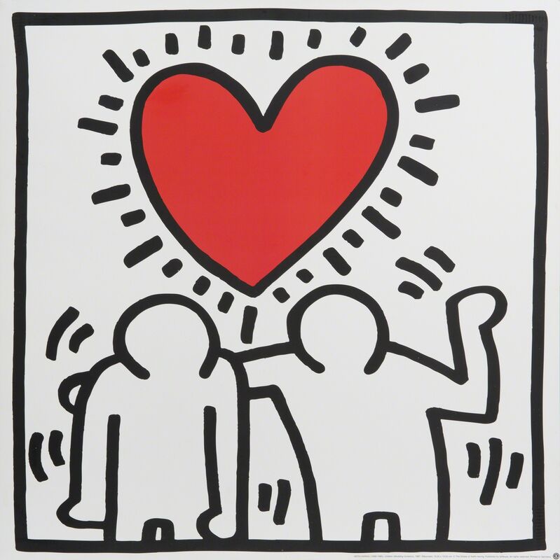 Keith Haring, ‘Heart Couple’, Print, Offset lithograph mounted on wood, Julien's Auctions