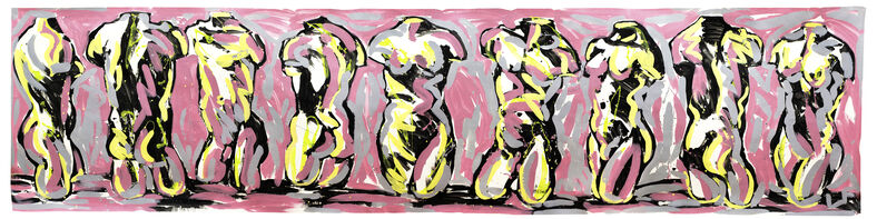 Luis Frangella, ‘Pink Frieze (Friso Rosa)’, 1985, Drawing, Collage or other Work on Paper, Acrylic on paper, Cosmocosa