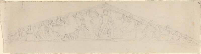 John Flaxman, ‘Study for Reconstruction of West Pediment of the Parthenon’, in or after 1805, Drawing, Collage or other Work on Paper, Graphite on laid paper, National Gallery of Art, Washington, D.C.
