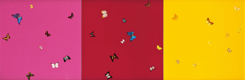 Damien Hirst, ‘Happy, Happy, Harvest (Triptych)’, 2006, Mixed Media, Butterflies and household gloss on canvas, Seoul Auction