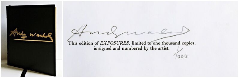 Andy Warhol, ‘Deluxe Collectors' Edition of Exposures (Hand Signed and Numbered)’, 1979, Books and Portfolios, Hardcover Monograph in leather with gilt edge and stamped in gilt. Hand signed by Andy Warhol on the First Front End Page. Numbered. Original COA hand signed by publisher, Alpha 137 Gallery