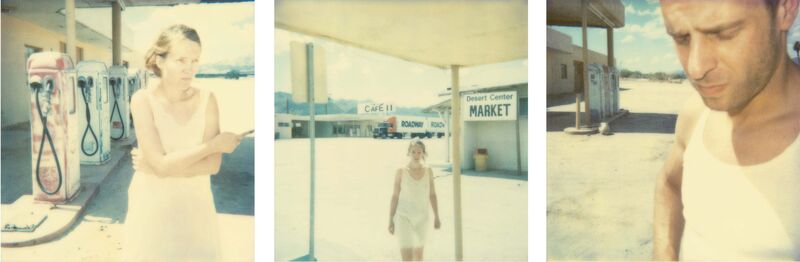 Stefanie Schneider, ‘Gasstation (triptych) - analog’, 2000, Photography, Analog C-Print, hand-printed by the artist in her own color lab in Berlin,  based on 3 original Polaroids.  Mounted on Aluminum with matte UV-Protection., Instantdreams