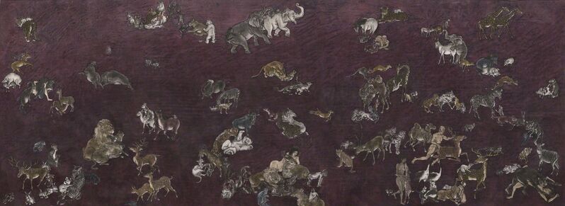 Yang Jiechang 杨诘苍, ‘Violet Land’, 2009-2013, Drawing, Collage or other Work on Paper, Ink and mineral pigments on silk, mounted on canvas, Ink Studio