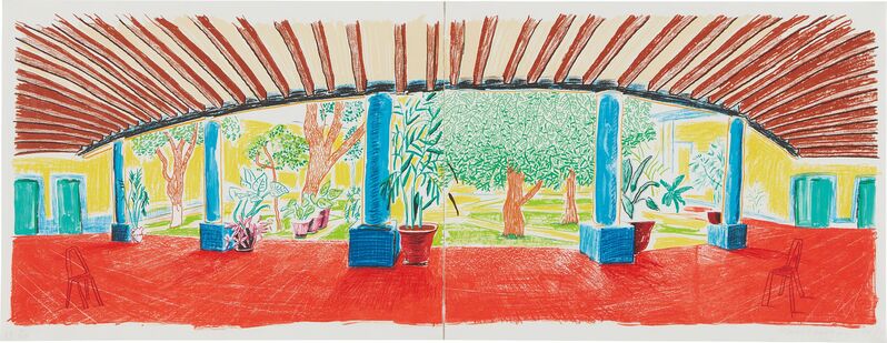 David Hockney, ‘Hotel Acatlán, First Day, from the Moving Focus Series’, 1985, Print, Lithograph in colors, on two sheets of HMP handmade paper, the full sheets, Phillips