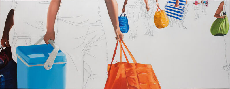 Frédéric Blaimont, ‘The Bags’, 2020, Painting, Oil & Pencil on Canvas, Nordic Art Agency