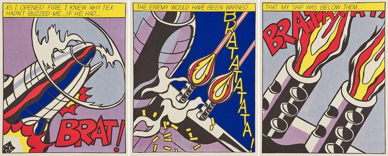 Roy Lichtenstein, ‘As I Opened Fire’, 2000, Print, Tree offset lithographs in colors (triptych), Rago/Wright/LAMA