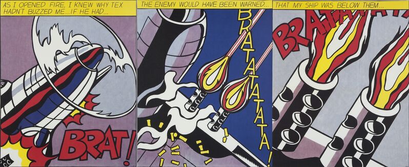 Roy Lichtenstein, ‘As I Opened Fire (triptych)’, 1964, Print, Offset lithograph on paper, Julien's Auctions